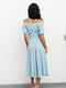 Платье А-силуэта голубое с цветочным принтом | 6054706 | фото 3
