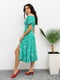Сукня А-силуету зелена з квітковим принтом | 6054707 | фото 2