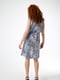 Сукня А-силуету синя з принтом | 6055549 | фото 4