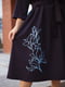 Сукня А-силуету синя з вишивкою | 6055556 | фото 4