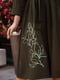 Сукня А-силуету зелена з вишивкою | 6055557 | фото 5