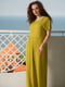 Платье А-силуэта оливкового цвета | 6055560 | фото 7