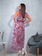 Платье А-силуэта розовое с принтом | 6055597 | фото 2