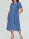 Платье А-силуэта синее с принтом | 6056217