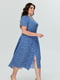 Платье А-силуэта синее с принтом | 6056217 | фото 2