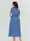 Платье А-силуэта синее с принтом | 6056217 | фото 3
