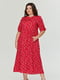 Платье А-силуэта красное с принтом | 6056223 | фото 2