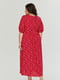 Платье А-силуэта красное с принтом | 6056223 | фото 4