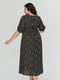 Платье А-силуэта черное с цветочным принтом | 6056225 | фото 3