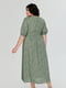 Платье А-силуэта оливковое с цветочным принтом | 6056226 | фото 5