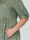 Платье А-силуэта оливковое с цветочным принтом | 6056226 | фото 6