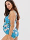 Купальник для беременных голубой с цветочным принтом | 6058128 | фото 2