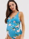 Купальник для беременных голубой с цветочным принтом | 6058128 | фото 3