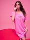 Платье домашнее розовое с принтом | 6069415 | фото 2