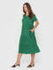 Сукня А-силуету зелена з принтом | 6071037 | фото 2