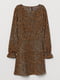 Платье коричневое в анималистический принт | 5926653