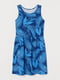 Сукня А-силуету синя в принт | 6068496