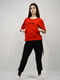Комплект: футболка и брюки красный с черным | 6072641 | фото 3