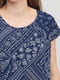 Блуза темно-синя з візерунком | 6074520 | фото 4