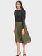 Плиссированная юбка-миди цвета хаки | 6074844 | фото 2