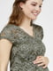 Платье для беременных цвета хаки с узором | 6074889 | фото 2