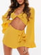 Шорты-юбка желтые с завязкой на поясе | 6075667 | фото 2
