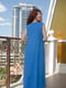 Платье А-силуэта синее с декором | 6075814 | фото 7