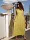 Платье А-силуэта желтое с декором | 6075815 | фото 3