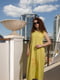 Платье А-силуэта желтое с декором | 6075815 | фото 7
