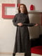 Платье А-силуэта темно-серое в клетку | 6075816 | фото 5