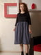 Платье А-силуэта темно-синее в принт | 6075825 | фото 2