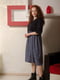 Платье А-силуэта темно-синее в принт | 6075825 | фото 6