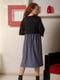 Сукня А-силуету темно-синя в принт | 6075825 | фото 7