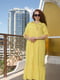Платье А-силуэта желтое с вышивкой | 6075831 | фото 4