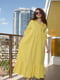 Платье А-силуэта желтое с вышивкой | 6075831 | фото 9