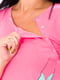 Сорочка нічна для мам, що годують рожева з принтом | 6077488 | фото 2