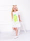 Платье белое с принтом | 6077716 | фото 2