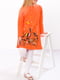 Платье оранжевое с принтом | 6078026