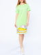 Платье-футболка салатового цвета с принтом | 6078298