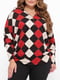 Пуловер різнокольоровий в ромб | 6076443