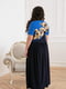 Сукня А-силуету чорно-синя в квітковий принт | 6076449 | фото 2
