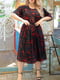 Сукня А-силуету червона в принт | 6076548