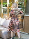 Сукня А-силуету теракотового кольору в принт | 6076551 | фото 3