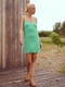 Платье-комбинация зеленое шелковое | 6080137 | фото 4