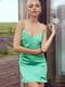 Платье-комбинация зеленое шелковое | 6080137 | фото 5
