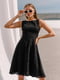 Платье А-силуэта черное | 6080219 | фото 2