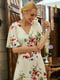 Платье А-силуэта молочного цвета с цветочным принтом | 6080224 | фото 3