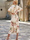 Платье А-силуэта молочного цвета с цветочным принтом | 6080224 | фото 8