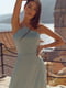 Платье А-силуэта мятного цвета | 6080238 | фото 3