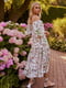 Платье А-силуэта молочного цвета в цветочный принт | 6080288 | фото 6